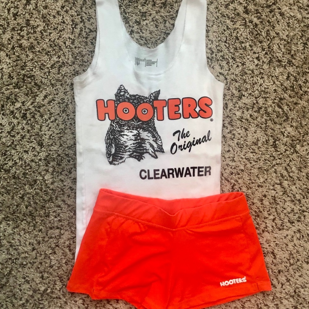 Hooters girl Halloween costume! M top/S bottoms